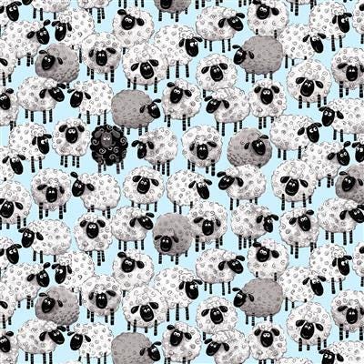 SusyBee "Lewe the Ewe" - Light Blue Sheep Allover - #20230A-710