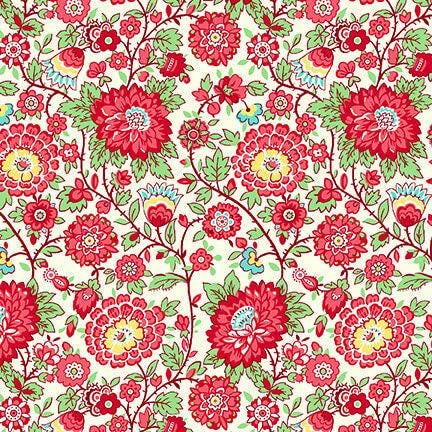Nana Mae V - Red Medium Floral - #9686-8
