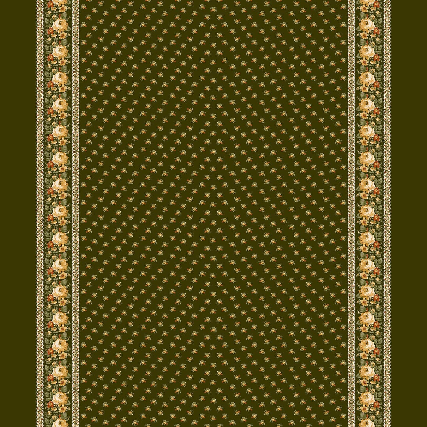 Autumn Spice - Dk Green Border Stripe - #3087-66