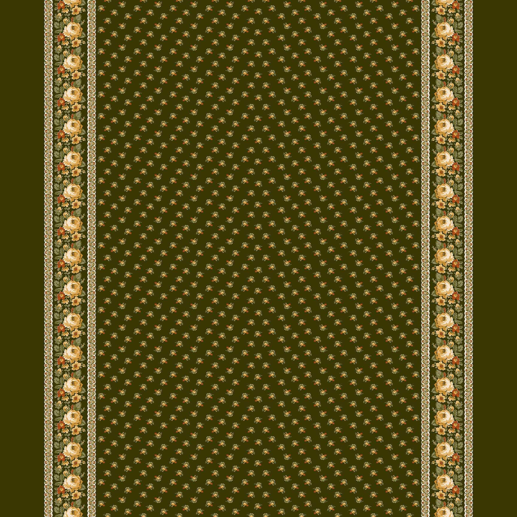 Autumn Spice - Dk Green Border Stripe - #3087-66