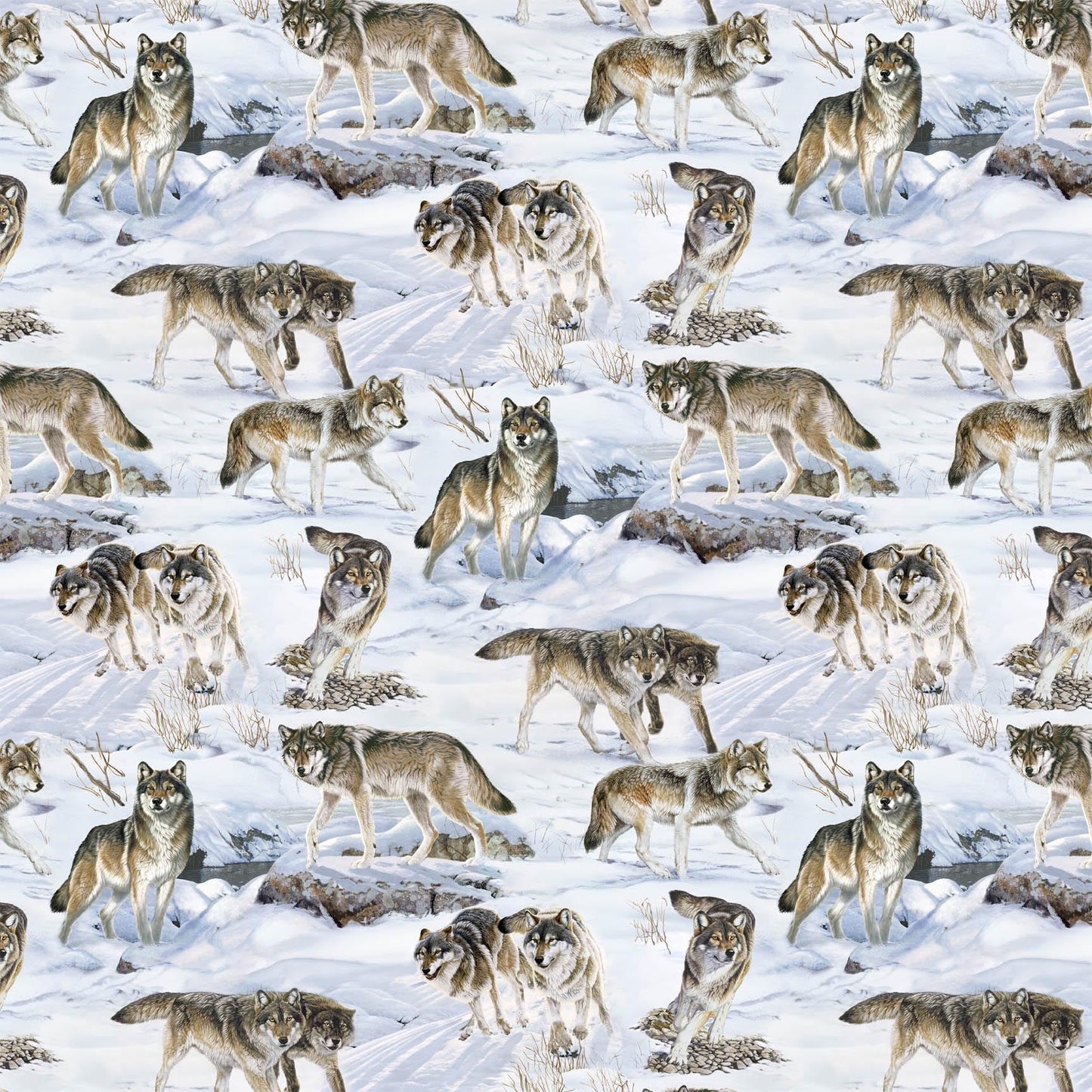 Wild at Heart - Wolves - Light Blue Multi #28192-42