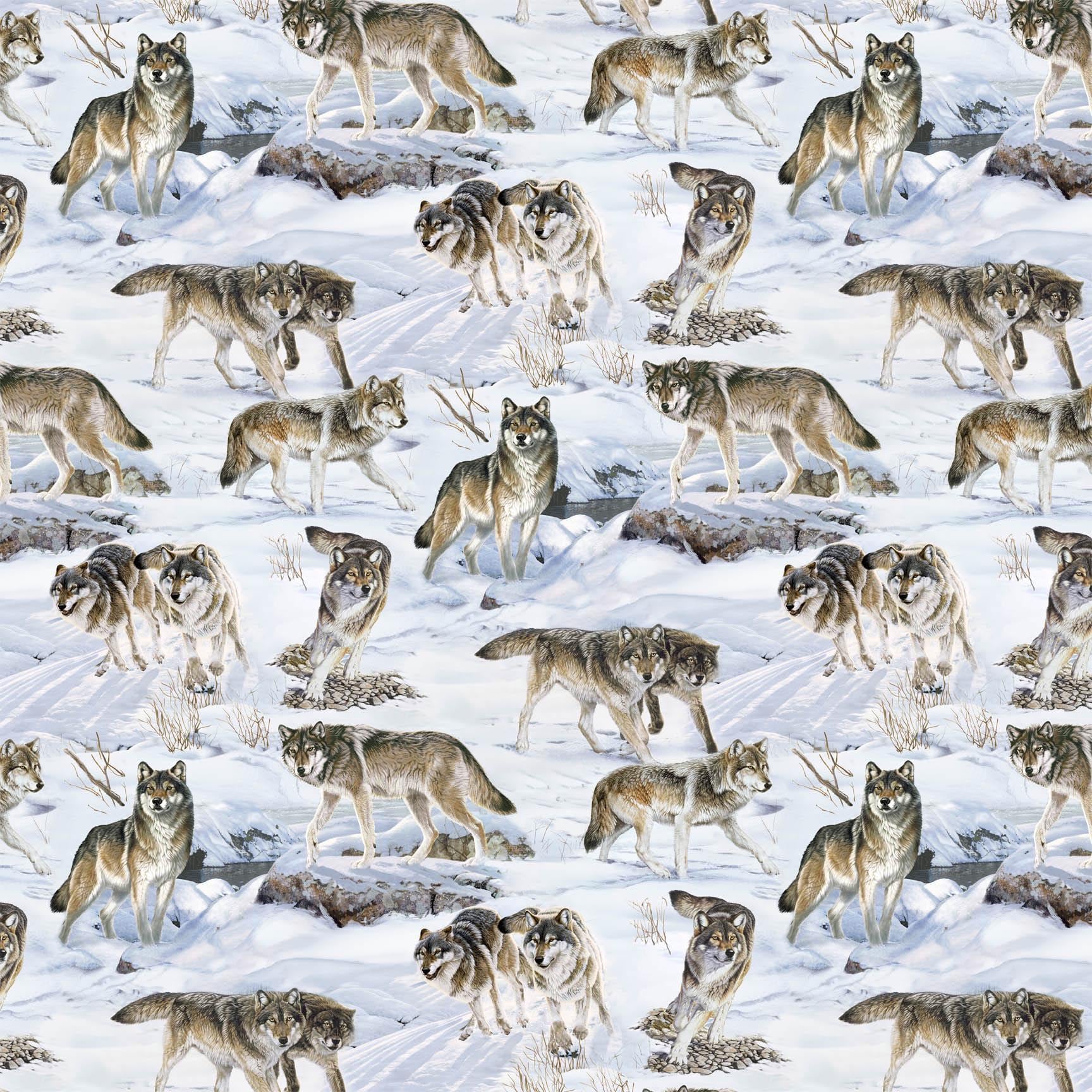 Wild at Heart - Wolves - Light Blue Multi #28192-42