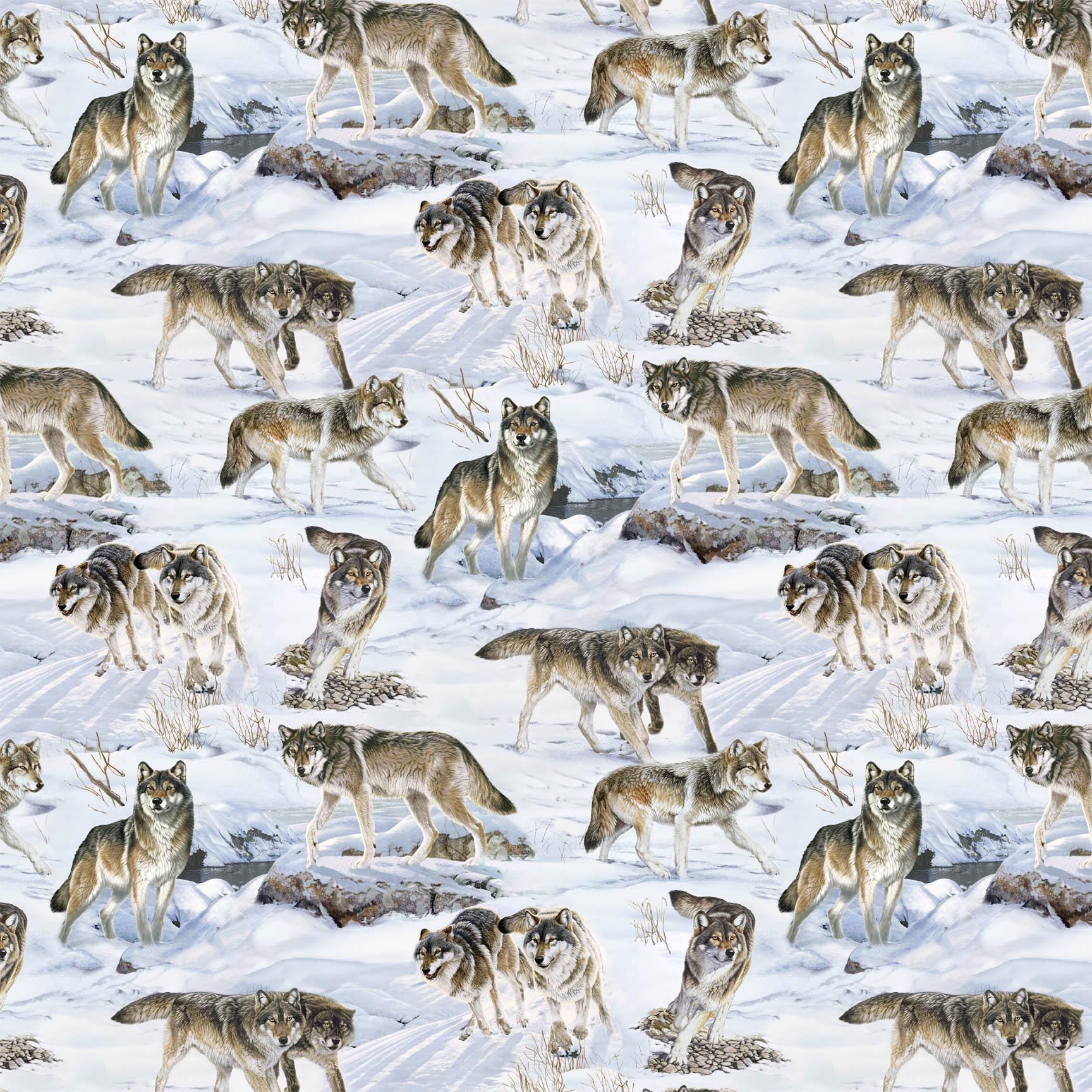 Wild at Heart - Wolves - Light Blue Multi #28192-42