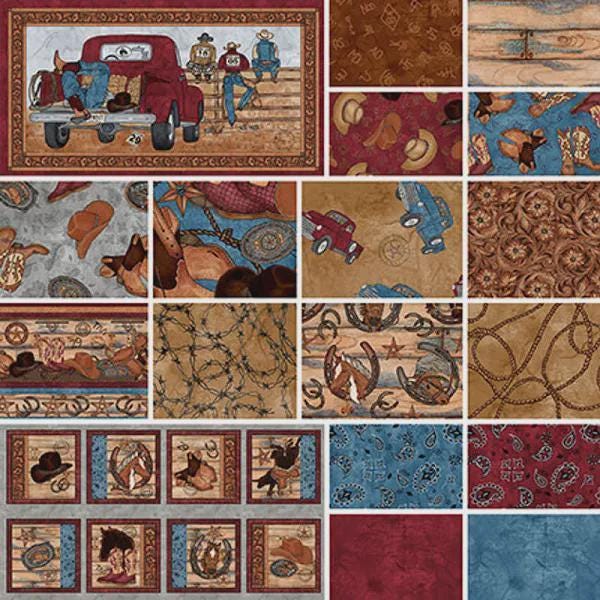 My Hero Wears Cowboy Boots - 24" x 44" Panel - #1989P-35