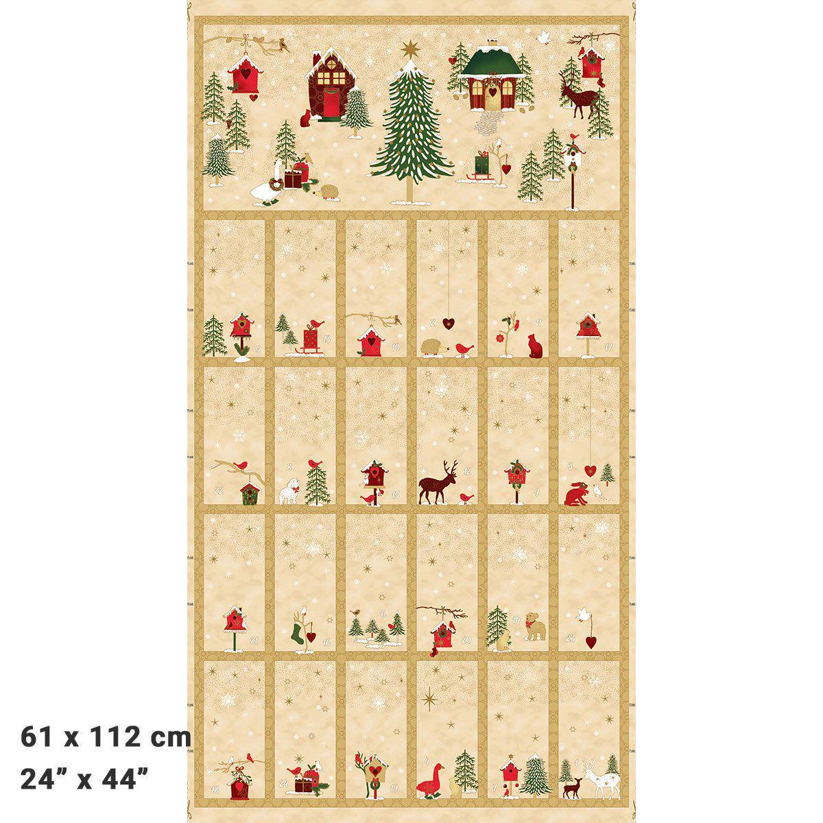 Frosty Snowflake - Stof - 24" Advent Panel (Gold) - #4595-292