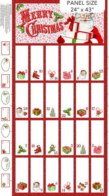 Vintage Christmas - 24" Advent Calendar Panel - #28163-10
