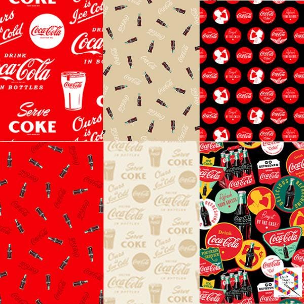 Coca-Cola Fat Qtr Bundle of 6