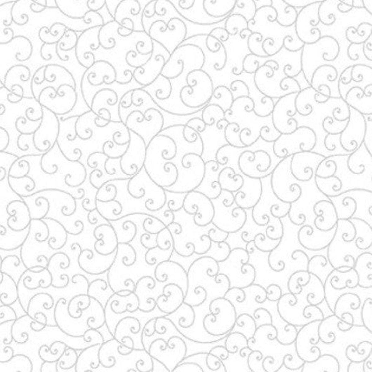 Last Chance - Morning Mist IX White on White Tonal- Swirls #4323 1 yd 16"