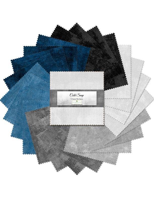 Wilmington Prints Cold Snap-5 Karat Mini Gems -24 piece 5" Squares of Essentials-505-43-505